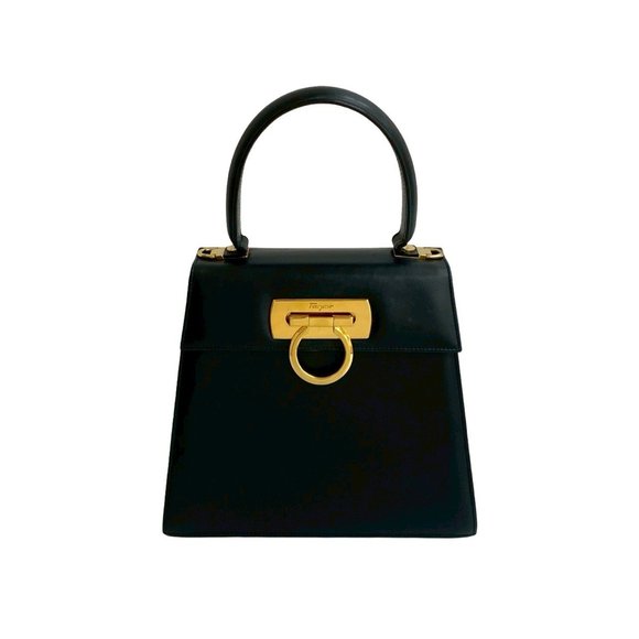 Salvatore Ferragamo Handbags - SALVATORE FERRAGAMO Blue Leather Tote Bag